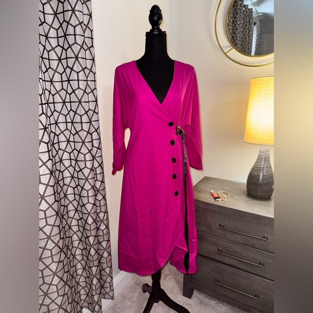 NWT Liquorish Magenta Wrap Dress
